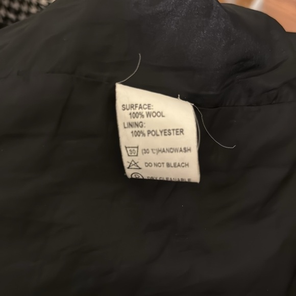 Unique houndstooth wool coat with hood - Picture 7 of 7